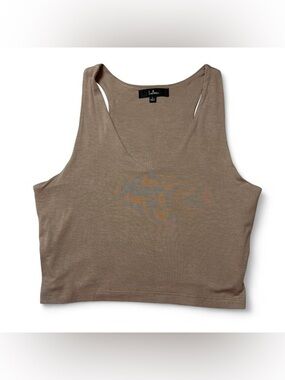 Lulus Brown Cropped Tank Top Womens Size Large Scoop Neckline
